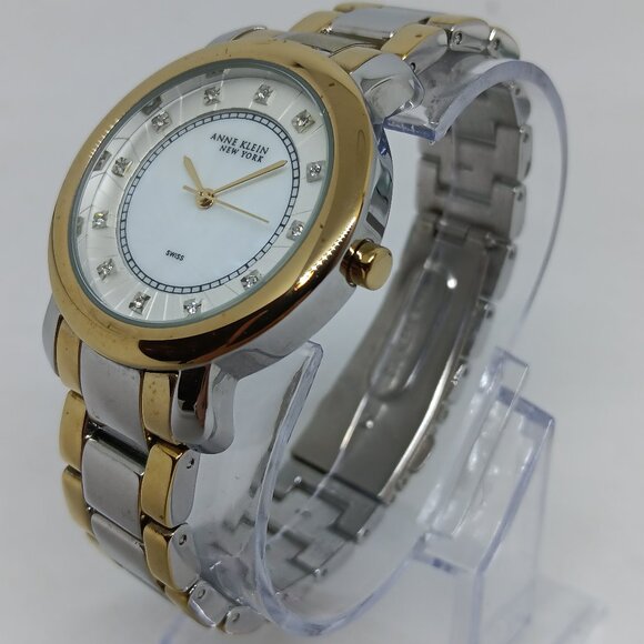 Anne Klein 12/2269YGSV Women's 35mm Gold/Silver Tone S/Steel Swiss Quartz Watch - Picture 1 of 11
